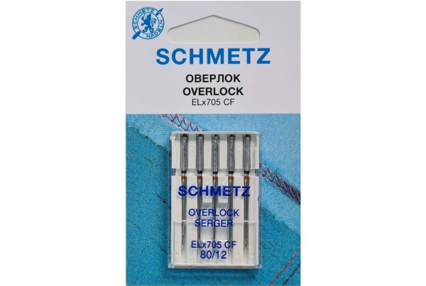 Иглы Schmetz для оверлока ELx705 CF №80, 5 шт в Краснодаре